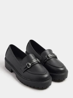 Yours Curve Wide Fit Metal Detail Loafers