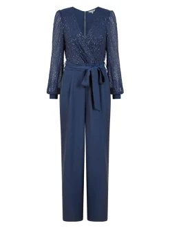 Yumi - Jumpsuit met lovertjes en lange mouwen