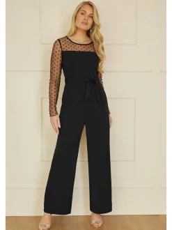 Yumi jumpsuit met stippen van stretch gaas