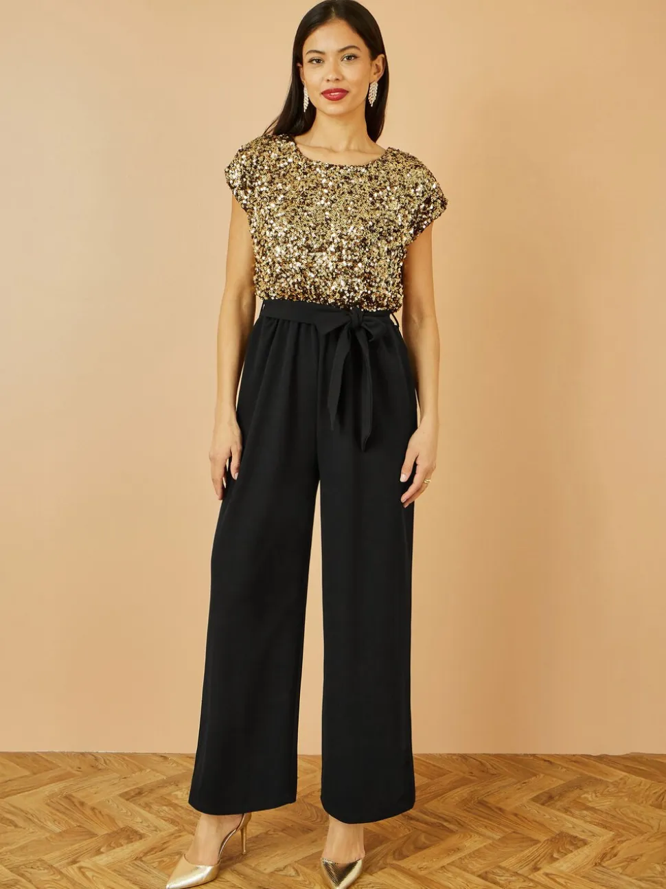 Yumi Sequin Top Stretch Jumpsuit