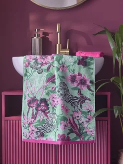 Zebra 100% katoenen handdoek met bloemenprint