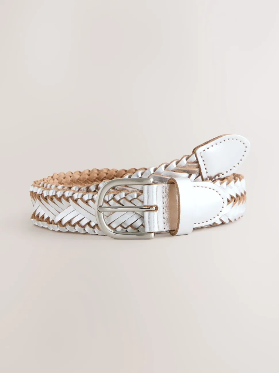 Zilver - Hand Plaited Leather Belt