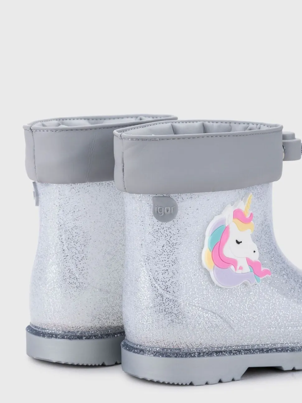 Zilver - Igor Glitter Unicorn Ankle Wellies