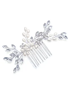 Zilver - Ivory & Co - Sierkam met parels en kristallen