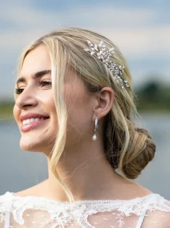 Zilver - Ivory & Co - Sierkam met parels en kristallen