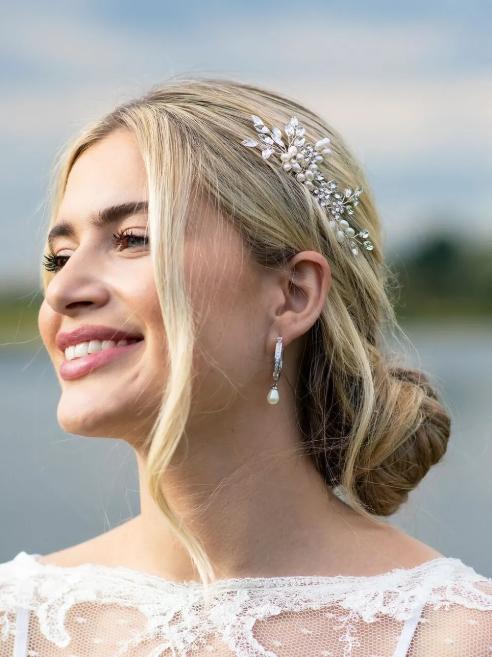 Zilver - Ivory & Co - Sierkam met parels en kristallen