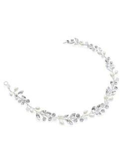 Zilver - Ivory & Co bohemia haarband met kristallen en parels