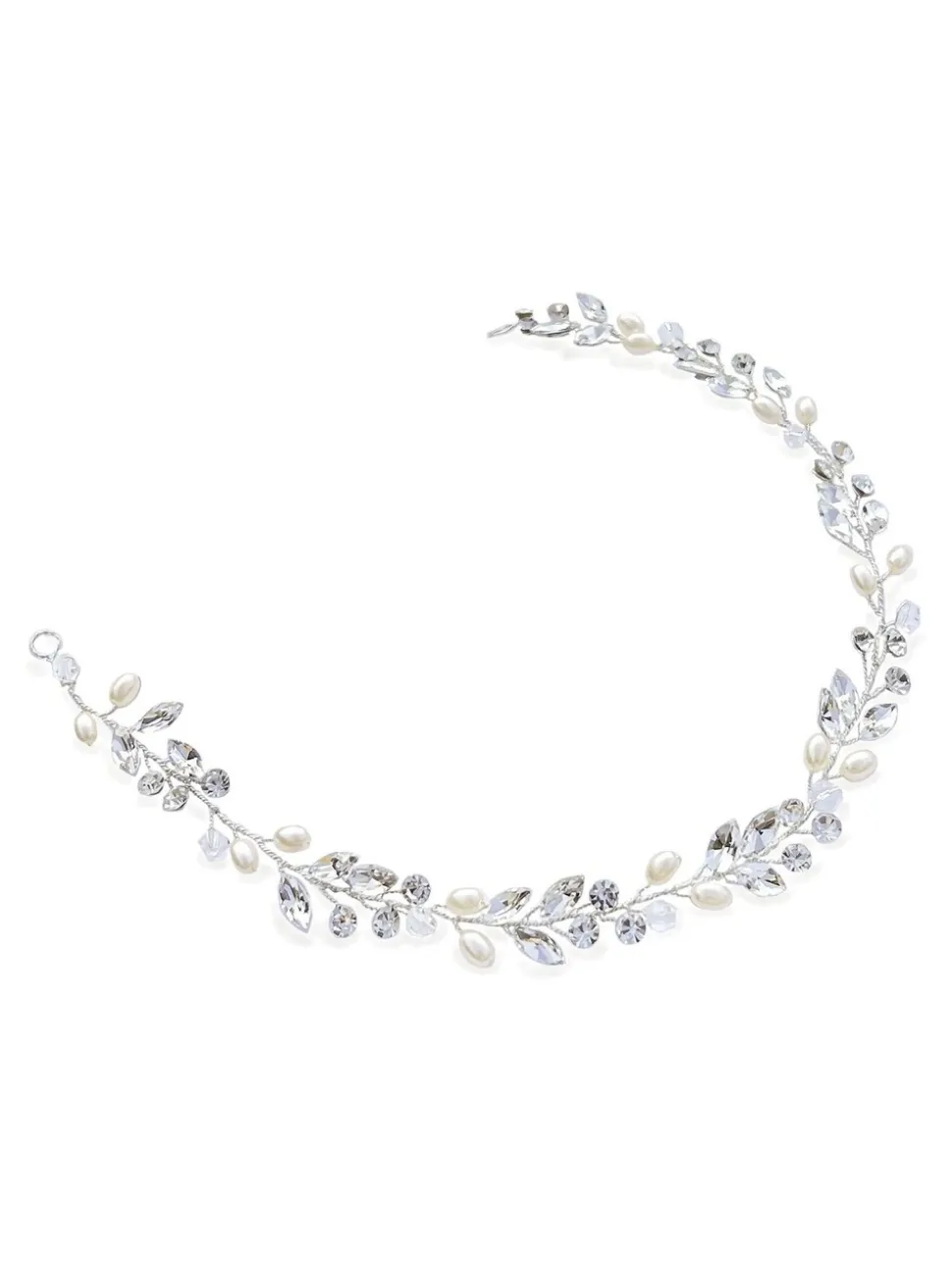 Zilver - Ivory & Co bohemia haarband met kristallen en parels
