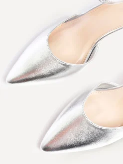 Zilver - Linzi Leona pumps met blokhak en dichte hiel
