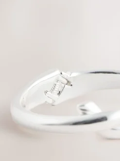 Zilverkleurig - Cross-Over Hinge Bangle