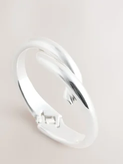 Zilverkleurig - Cross-Over Hinge Bangle