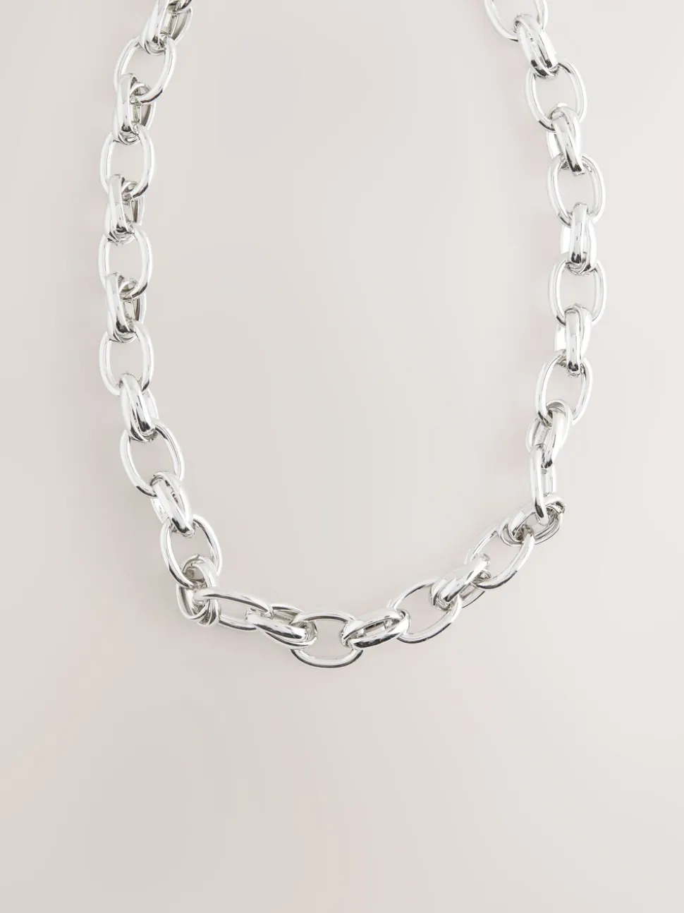 Zilverkleurig - Double Link Chunky Chain Necklace