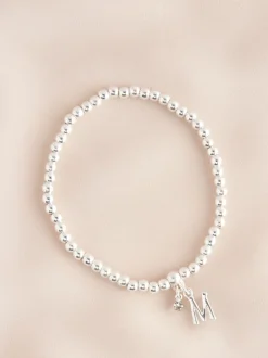 Zilverkleurig - Letterarmband met stretch