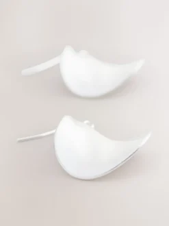 Zilverkleurig - Wave Petal Drop Earrings