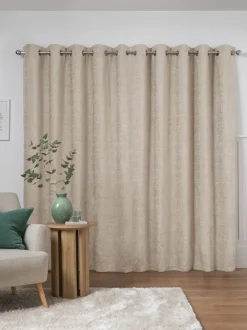 Zware chenille ringgordijnen