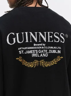 Zwart - 100% Cotton Guinness License Graphic Crew Neck Jumper