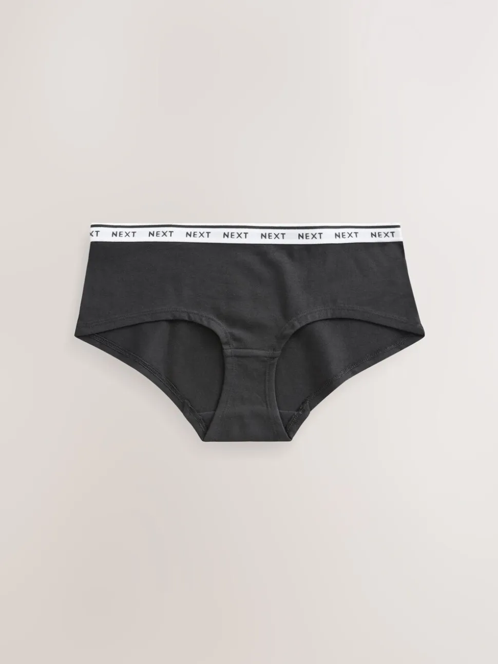 Zwart - 7 Katoenen slipjes met logotailleband