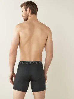 Zwart - 4 Langere sportboxershorts