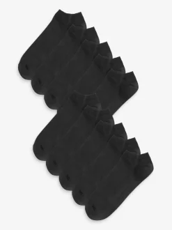 Zwart - 10 paar sneakersokken