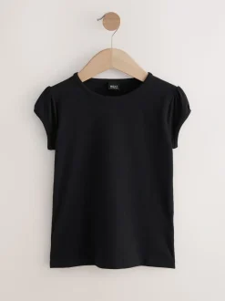 Zwart - 2 -pack T-shirts met pofmouwen (3-16jaar)