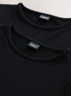 Zwart - 2 -pack T-shirts met pofmouwen (3-16jaar)
