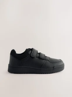 Zwart - 3 schoolschoenen met klittenbandsluiting