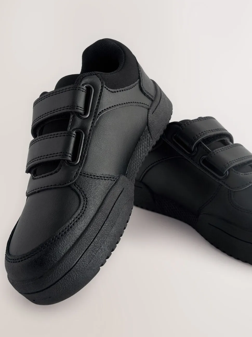 Zwart - 3 schoolschoenen met klittenbandsluiting