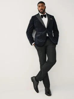 Zwart - Aansluitend - Motionflex stretchyfluwelen Blazer