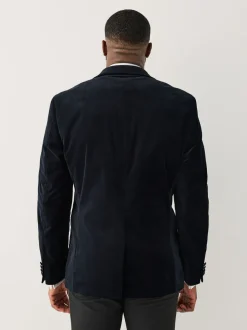 Zwart - Aansluitend - Motionflex stretchyfluwelen Blazer