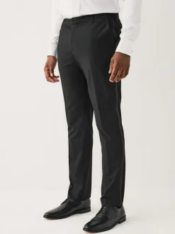 Zwart - Aansluitend - Motionflex Textured Tuxedo Trousers With Side Tape