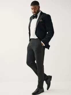 Zwart - Aansluitend - Motionflex Textured Tuxedo Trousers With Side Tape