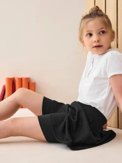 Zwart - Aantrekskirt voor school met jersey stretch (3-17jr)
