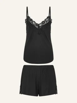 Zwart - Accessorize - Korte pyjama met kanten randje