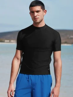 Zwart - Actief rash vest met korte mouwen