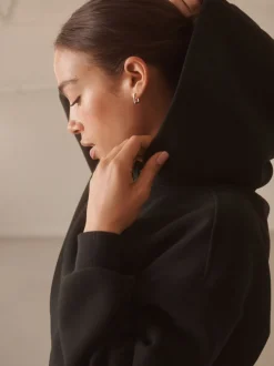 Zwart - Actieve cropped hoodie