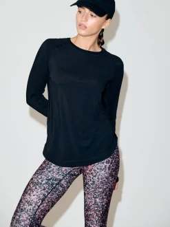 Zwart - Active Crew Neck Long Sleeve T-Shirt