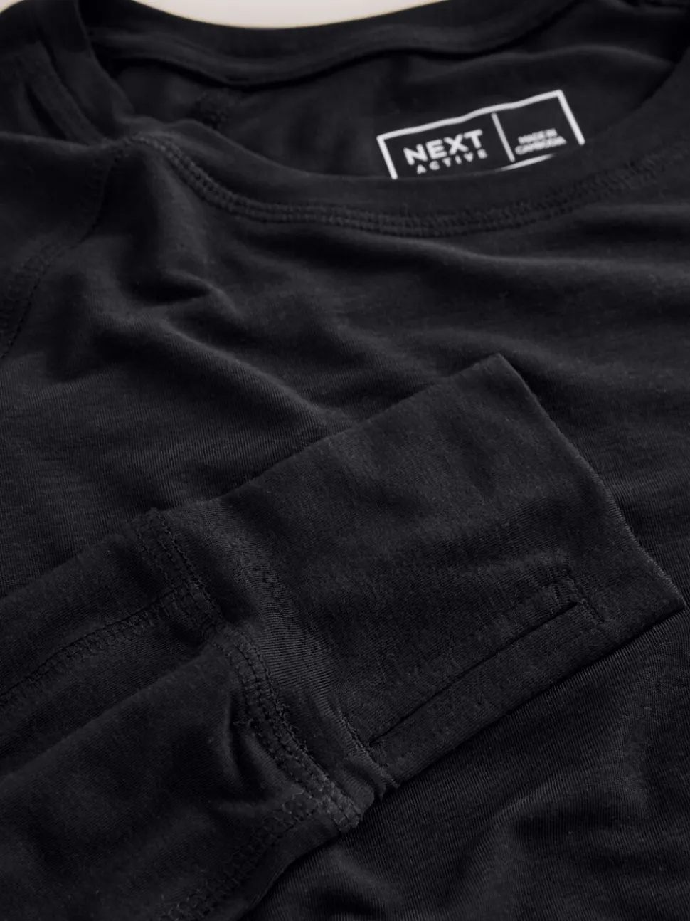 Zwart - Active Crew Neck Long Sleeve T-Shirt