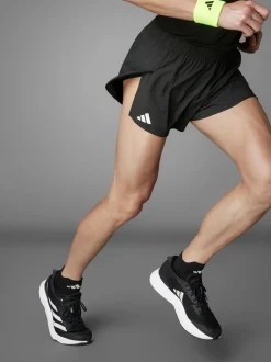 Zwart - adidas Adizero Essentials hardloopshorts met split