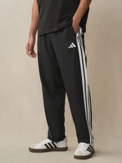 Zwart - adidas Essentials 3-Strepen Stanford joggingbroek met open zoom