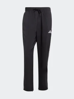 Zwart - adidas Essentials 3-Strepen Stanford joggingbroek met open zoom
