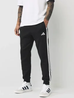Zwart - adidas Essentials fleece joggingbroek met 3 strepen