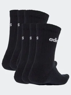 Zwart - Adidas Linear Crew Sokken - Gevoerde Sokken 6 Paar