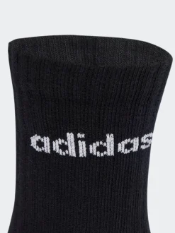 Zwart - Adidas Linear Crew Sokken - Gevoerde Sokken 6 Paar