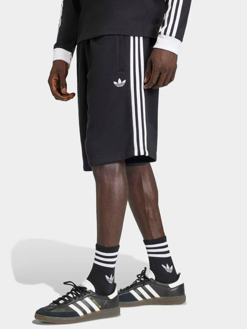 Zwart - adidas Originals shorts met 3 strepen