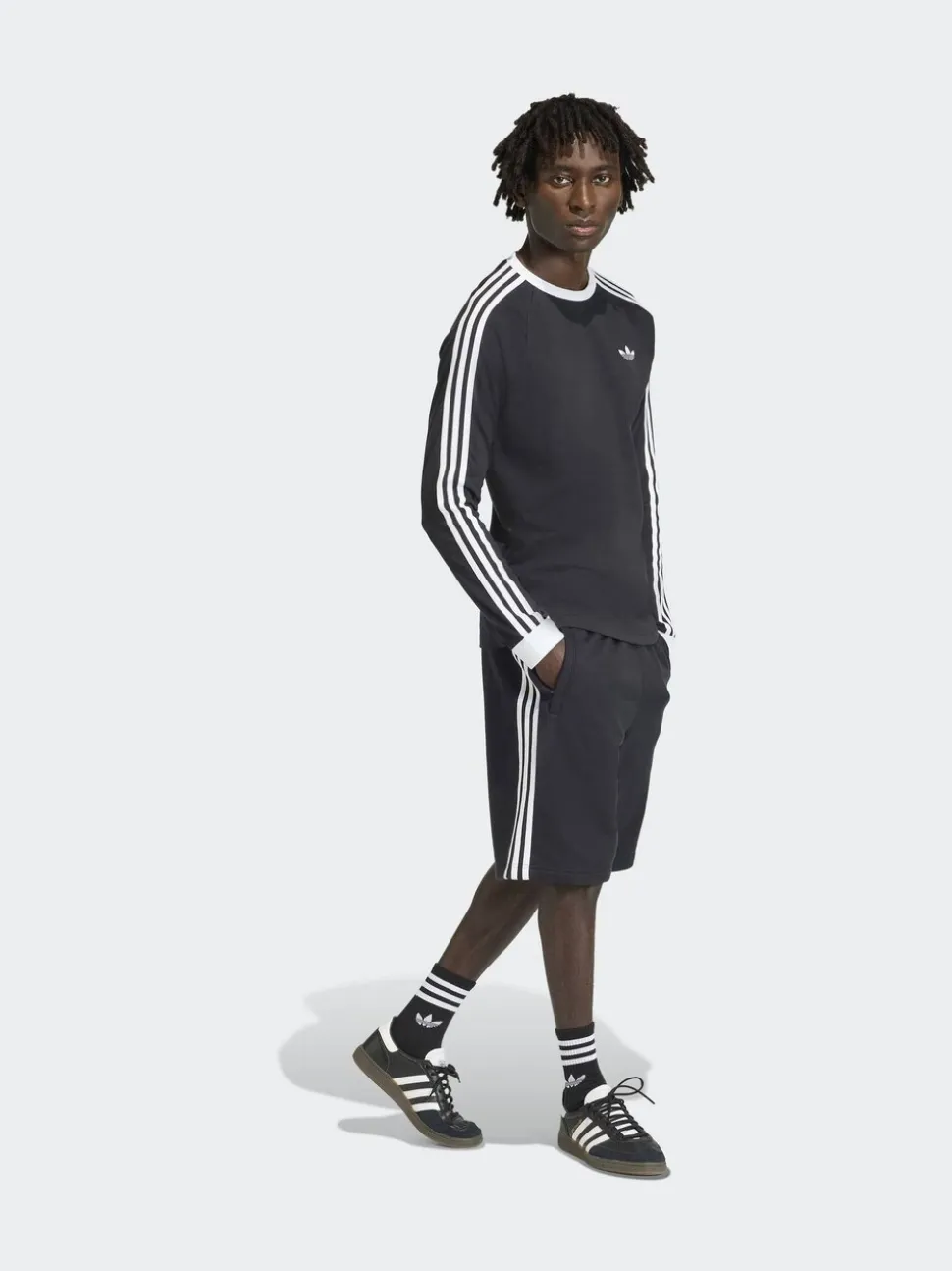 Zwart - adidas Originals shorts met 3 strepen