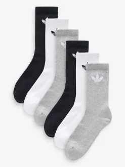 Zwart - adidas Originals verpakking van 6 Trefoil enkelsokken