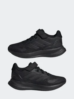 Zwart - adidas Runfalcon 5 kindersneakers met elastische veters