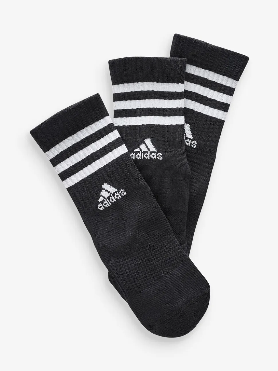 Zwart - adidas 3-strepen lange sokken 3 stuks
