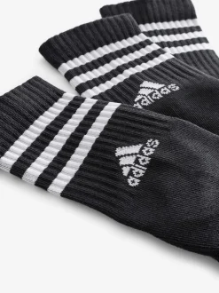 Zwart - adidas 3-strepen lange sokken 3 stuks
