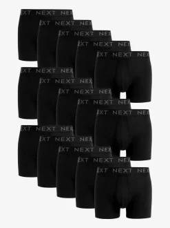 Zwart - A-Front Katoenrijke Boxers 15 Verpakking
